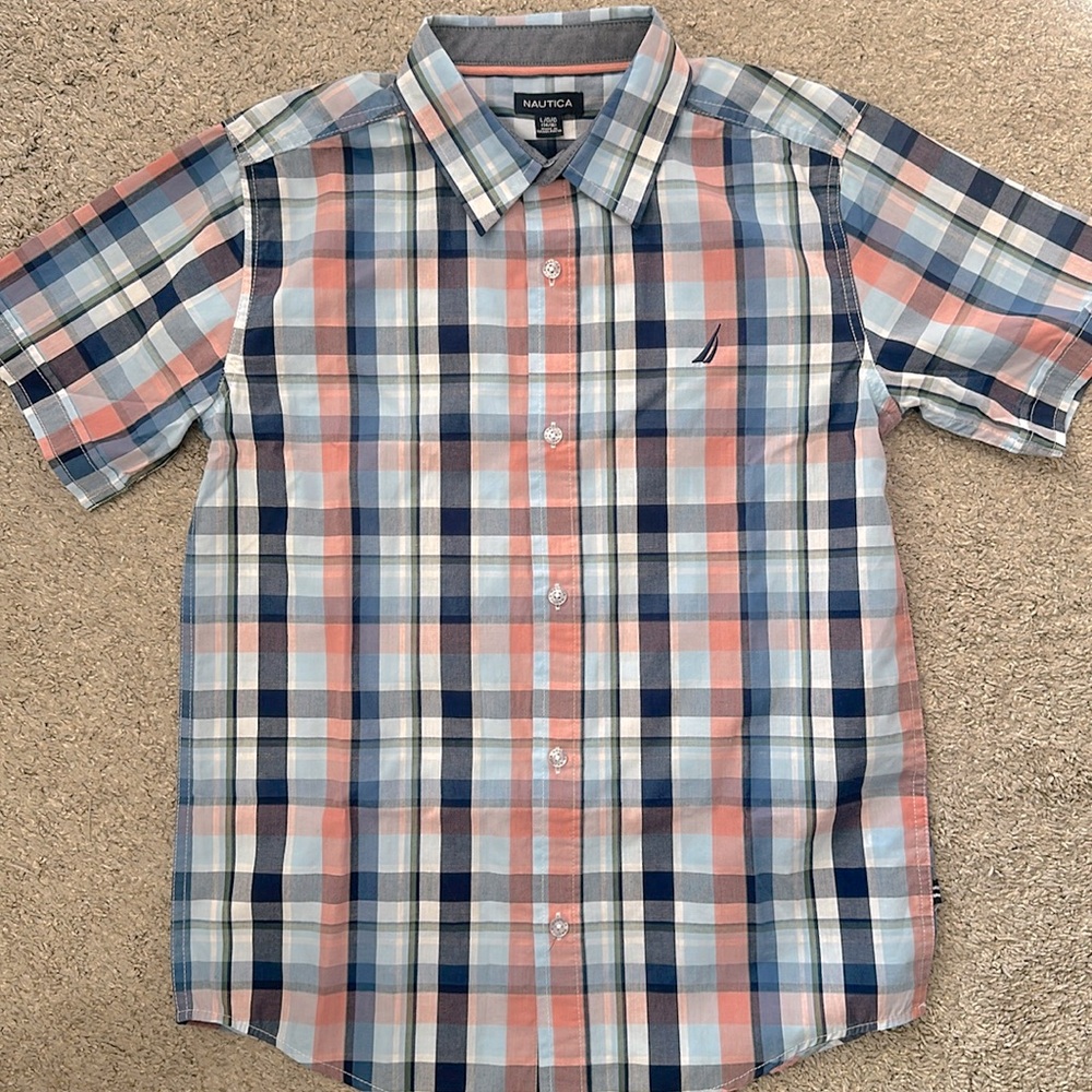 EUC boys Nautica SS button up szL (14/16)